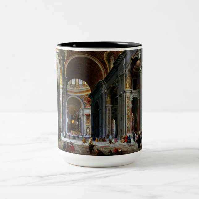Interior of St. Peter's Basilica, Rome Two-Tone Coffee Mug (Center)