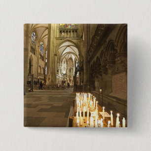 Interior of St. Peter's Cathedral in Regensburg 15 Cm Square Badge