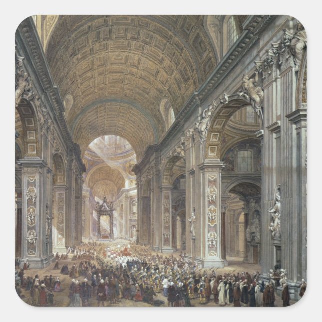Interior of St. Peter's, Rome, 1867 Square Sticker (Front)