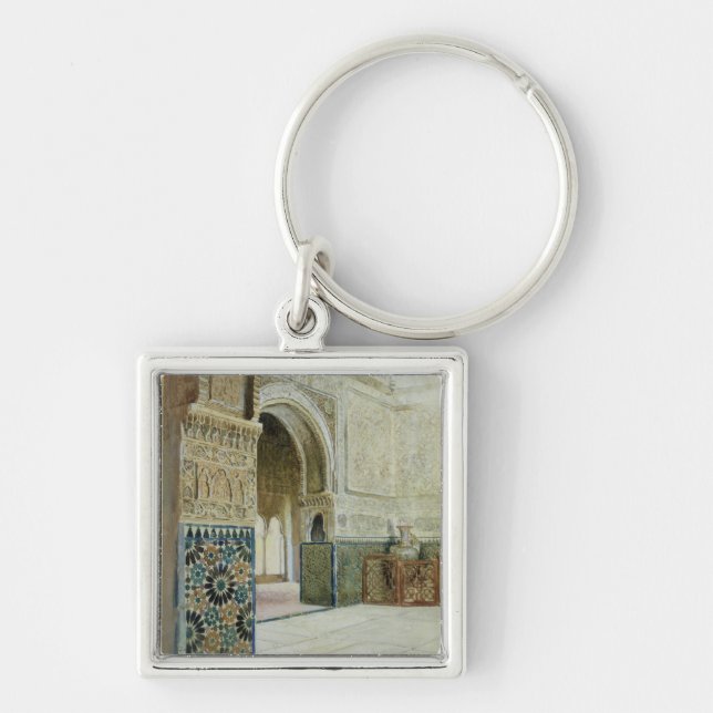 Interior of the Alhambra, Granada (w/c) Key Ring (Front)