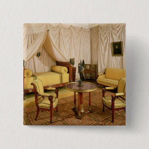 Interior of the bedroom of Napoleon I 1800-03 15 Cm Square Badge