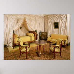 Interior of the bedroom of Napoleon I 1800-03 Poster