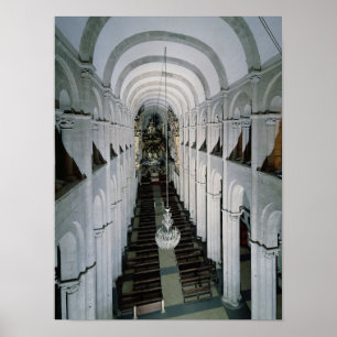 Interior of the cathedral begun in 1078 poster