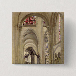Interior of the Cathedral of St. Etienne, Sens 15 Cm Square Badge