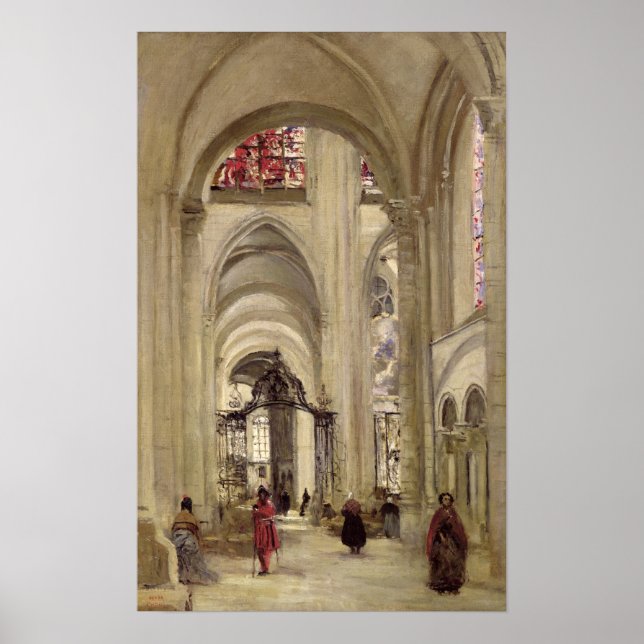 Interior of the Cathedral of St. Etienne, Sens Poster (Front)