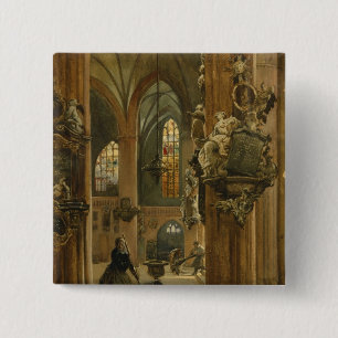 Interior of the Church of St. Nicholas, Berlin 15 Cm Square Badge