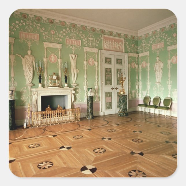 Interior of the Green Dining Room Square Sticker (Front)
