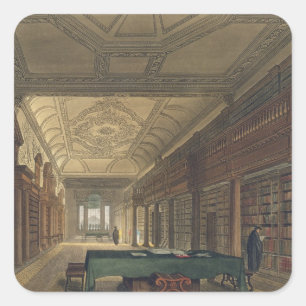 Interior of the Library of Christ Church, illustra Square Sticker