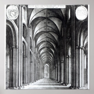 Interior of the Nave of St. Paul's, 1658 Poster