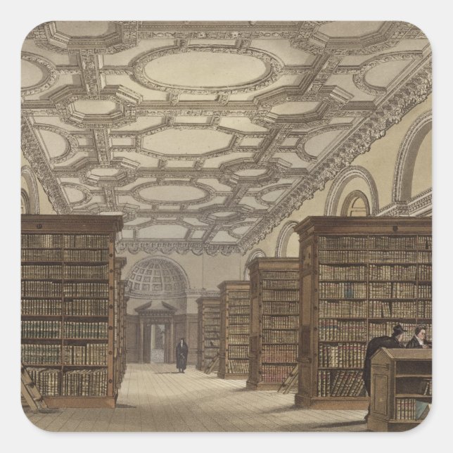 Interior of the Public Library, Cambridge, from 'T Square Sticker (Front)