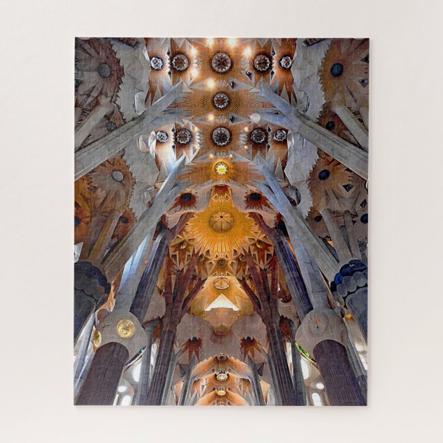 Interior of the Sagrada Família. View of the roof. Jigsaw Puzzle (Vertical)