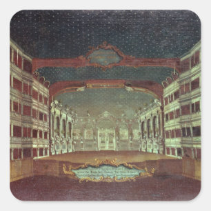 Interior of the San Samuele Theatre, Venice Square Sticker