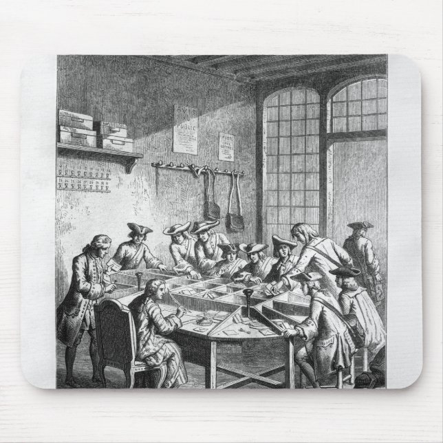 Interior of the Small Post Office in Paris Mouse Pad (Front)
