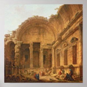 Interior of the Temple of Diana at Nimes, 1787 Poster