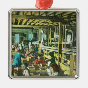 Interior View of Flickenger's Orchard Cannery Metal Ornament