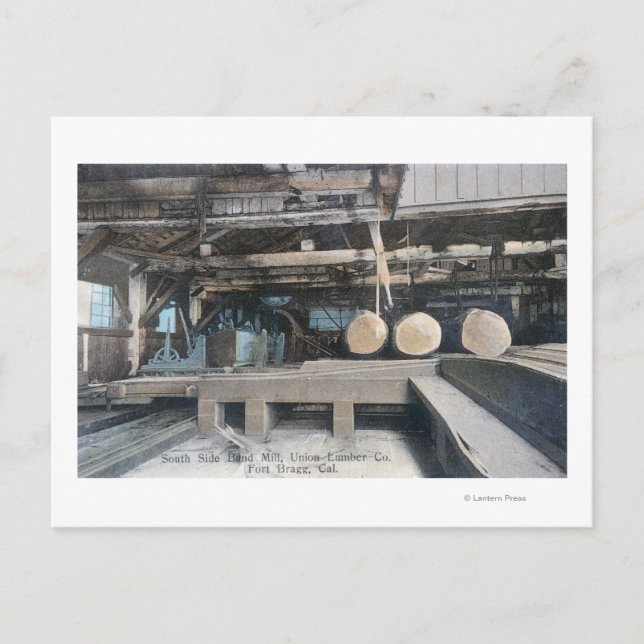 Interior View of South Side Band Mill Postcard (Front)