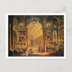 Interior View of The Colonna Gallery, Rome (oil on Postcard