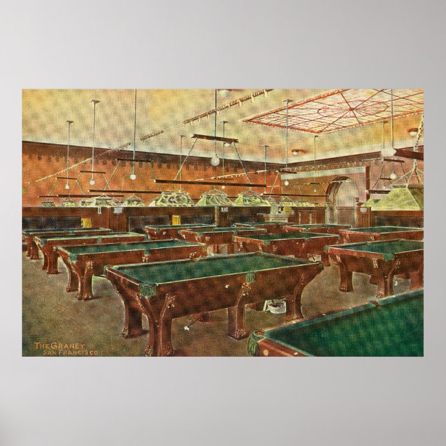 Interior View of the Graney Pool Hall Poster (Front)