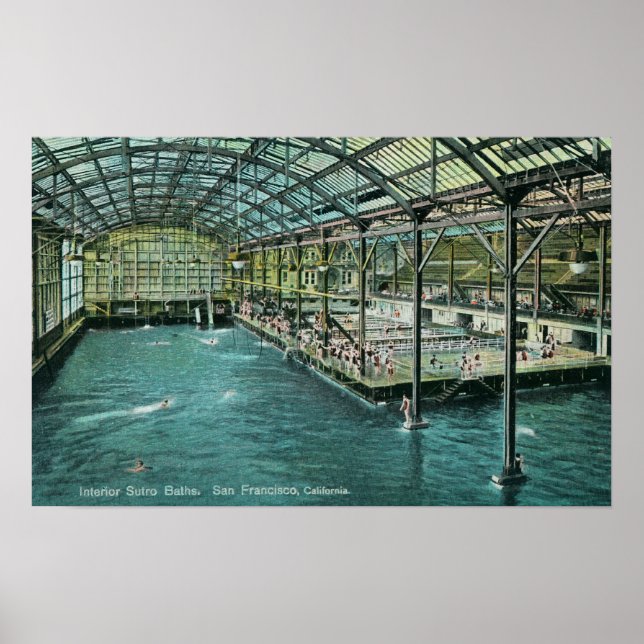 Interior View of the Indoor Sutro Baths Poster (Front)
