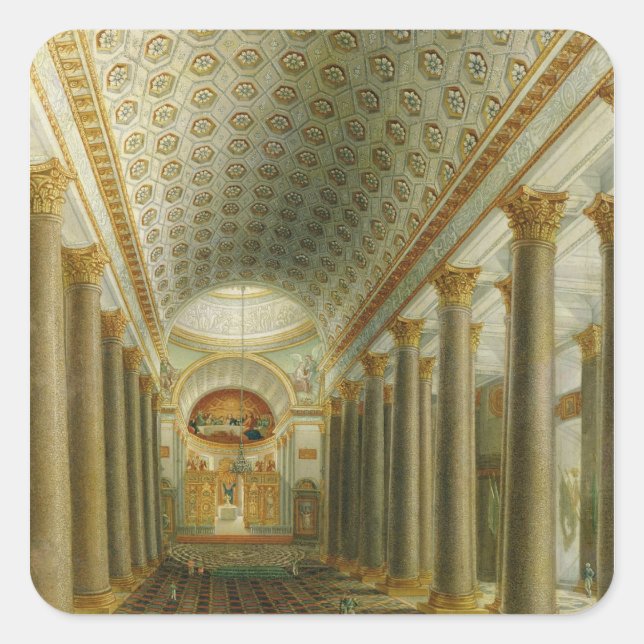 Interior view of the Kazan Cathedral Square Sticker (Front)