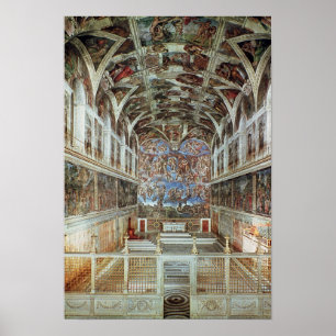 Interior view of the Sistine Chapel Poster
