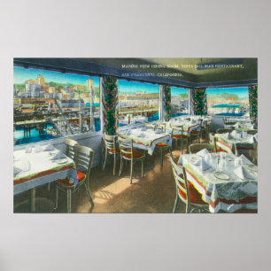 Interior View of the Vista del Mar Restaurant Poster
