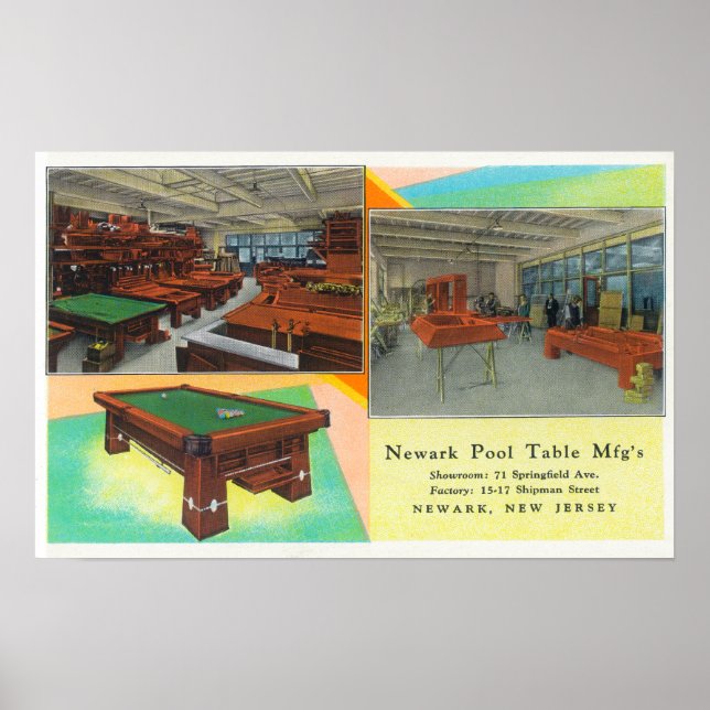 Interior Views of Newark Pool Table Poster (Front)