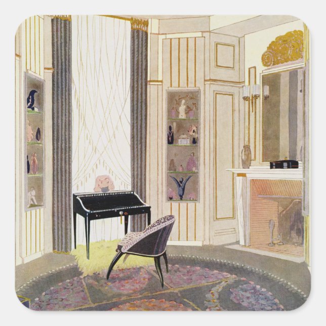 Interior with furniture designed by Ruhlmann, from Square Sticker (Front)