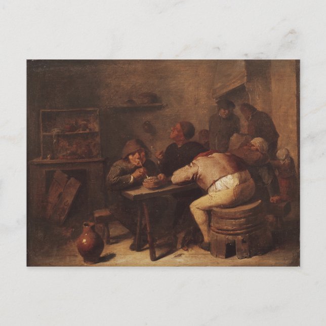Interior with Smokers Postcard (Front)
