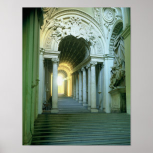 Interior with view of the staircase poster
