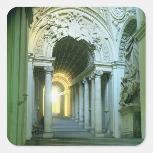 Interior with view of the staircase square sticker