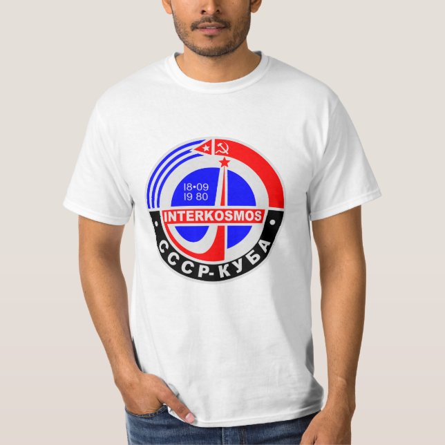 INTERKOSMOS Интеркосмос 1980s Soviet Space Program T-Shirt (Front)