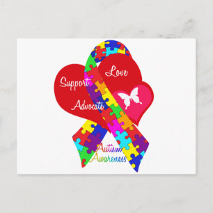 Interlaced Autism Ribbon Postcard