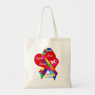 Interlaced Autism Ribbon Tote Bag