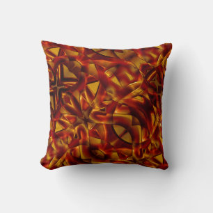 Interlacing of burnt orange tapes, sculpted effect cushion