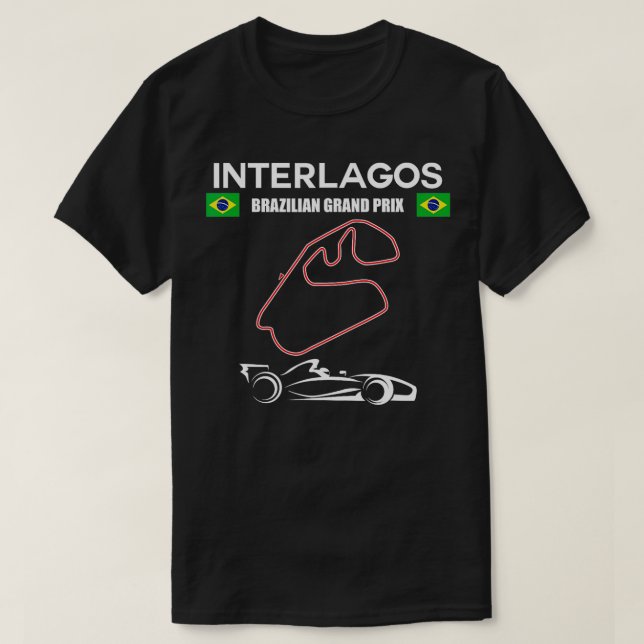 Interlagos Circuit Formula Racing Brazilian Grand  T-Shirt (Design Front)