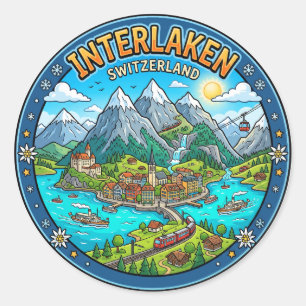Interlaken Switzerland Classic Round Sticker