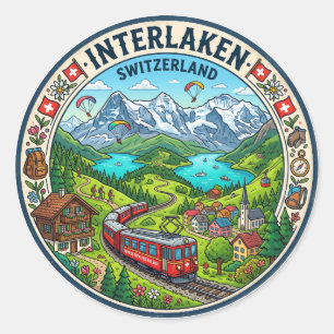 Interlaken Switzerland Classic Round Sticker