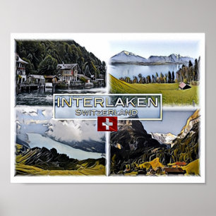 Interlaken - Switzerland - Mosaic - Poster