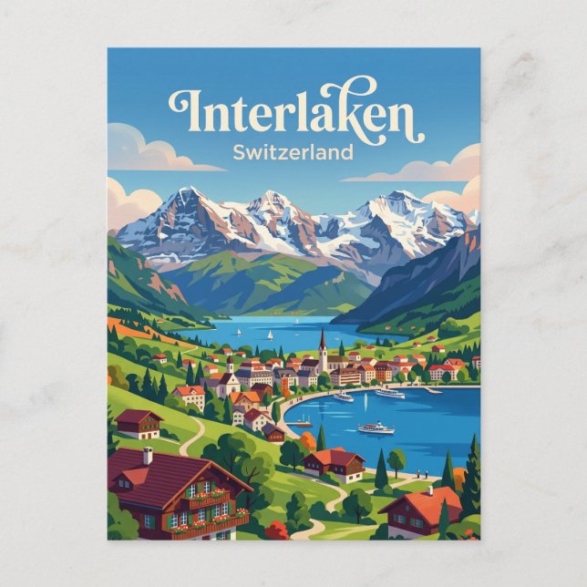 Interlaken Switzerland Postcard (Front)