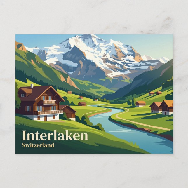 Interlaken Switzerland Postcard (Front)