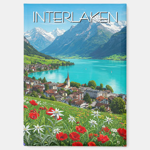Interlaken Switzerland Travel Springtime Magnet