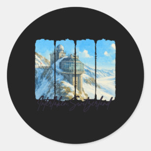 Interlaken Switzerland Traveling Brushstroke Inter Classic Round Sticker