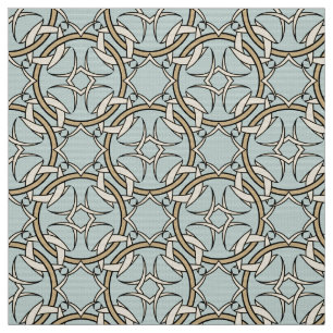 Interlocked Celtic Pattern Black and Cream Fabric