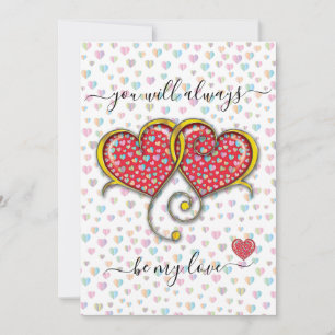Interlocked Hearts Custom Elegant Valentine’s Day Card