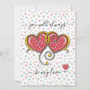 Interlocked Hearts Custom Elegant Valentine’s Day Card