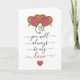 Interlocked Hearts Custom Elegant Valentine’s Day Card