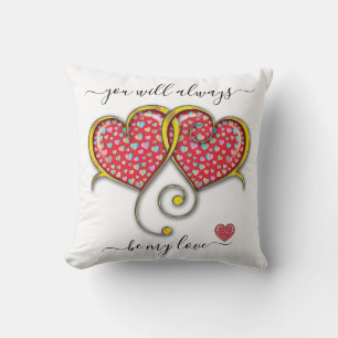 Interlocked Hearts Custom Elegant Valentine’s Day Cushion