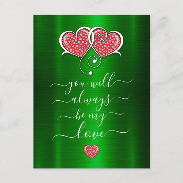 Interlocked Hearts Custom Elegant Valentine’s Day Postcard (Front)