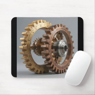 Interlocked Metal Gears Mouse Pad